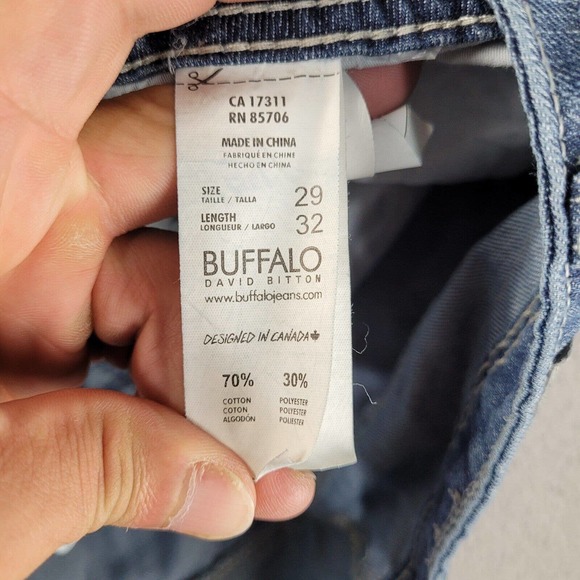 Buffalo David Bitton Jeans Mens 29x32 Blue Denim THRASHED Grunge Distressed - Picture 15 of 16